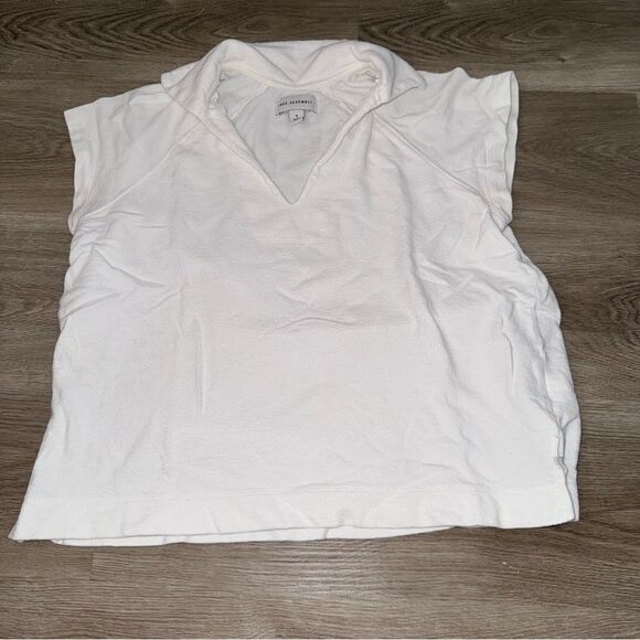 Women's Free Assembly White Terry Cloth Matching Two Piece Set - Picture 3 of 11